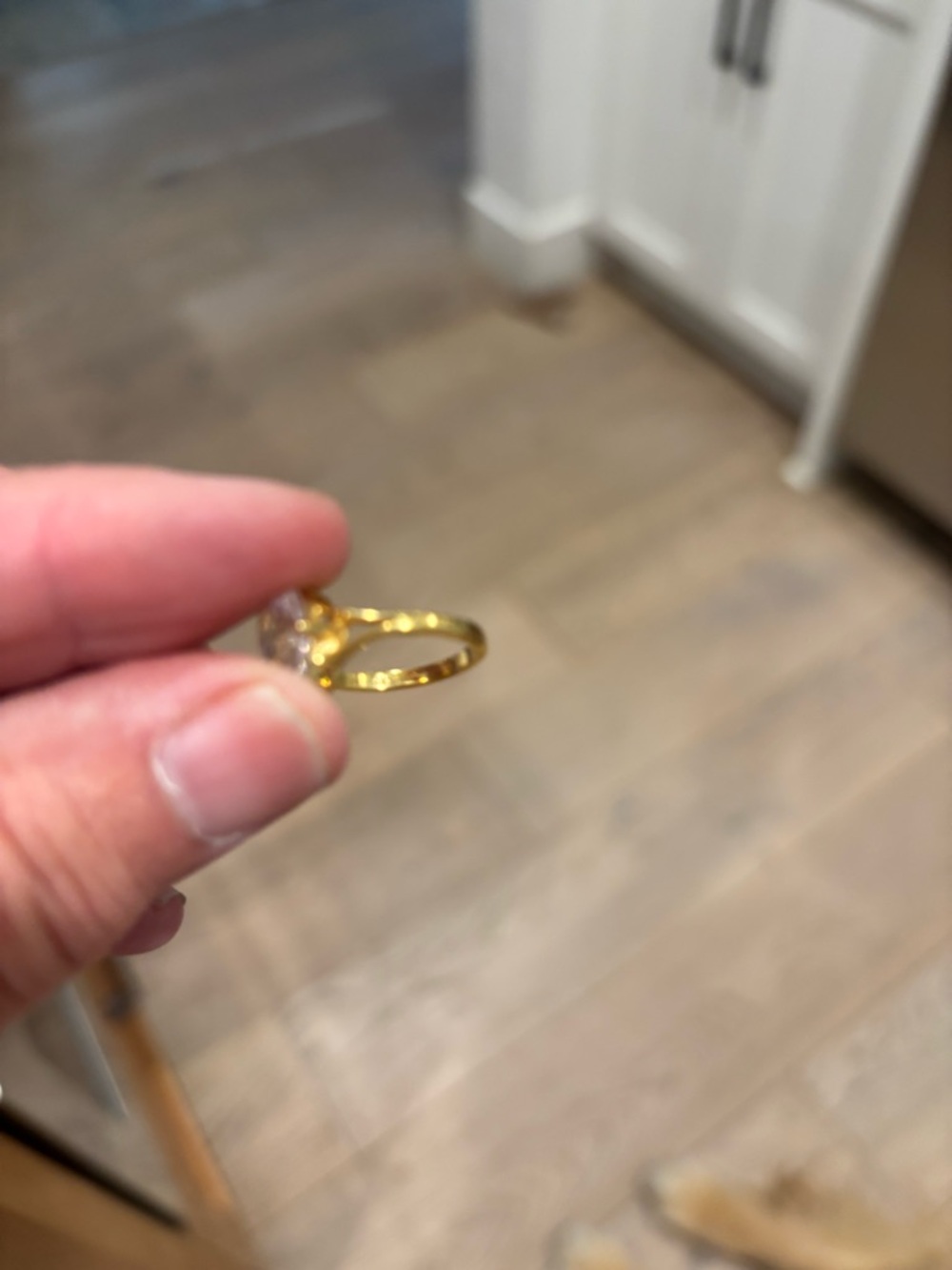 Gold-Plated 925 Sterling Silver gold plated 2-3 cwt Moissonite ring - Picture 4 of 5